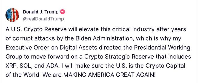 Trump's Shocking Crypto Reserve: XRP, SOL, ADA in the Mix!