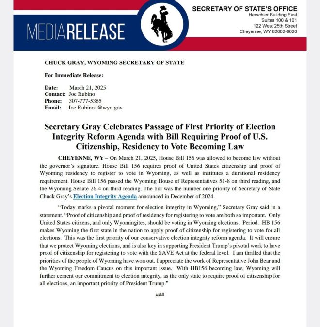 Wyoming's New Law: Proof of Citizenship to Vote Sparks Outrage!