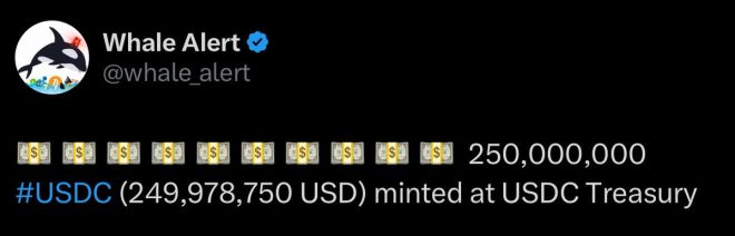 BREAKING: $250 Million USDC Minted—Is This Financial Manipulation?