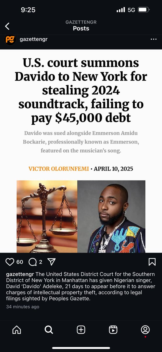 BREAKING: Davido Summoned to Court Over $45K Soundtrack Theft!