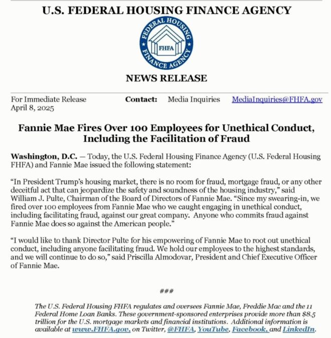 BREAKING: Fannie Mae Fires 100+ for Fraud! Where Are the Arrests?
