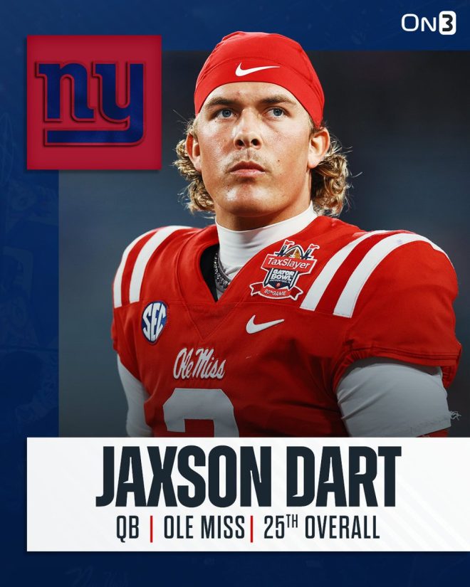 BREAKING: Giants Shock Fans by Drafting Jaxson Dart at 25!