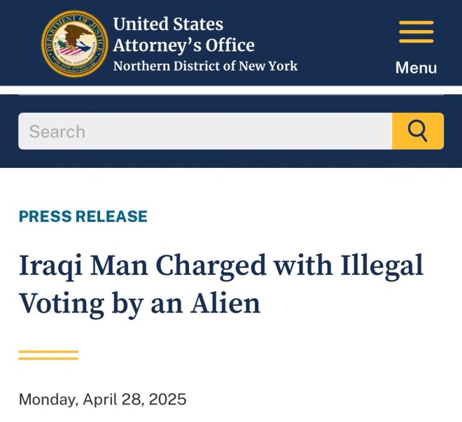 BREAKING: Iraqi Charged for 'Illegal Voting' in 2020 Election!