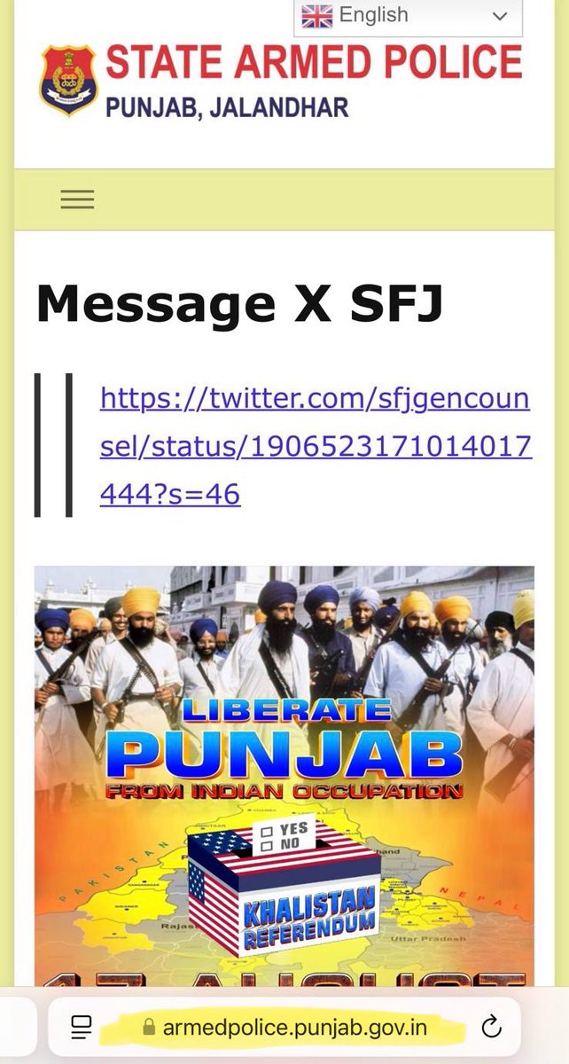 🚨 Breaking News 🚨 Punjab Police Website Promotes Pro-Khalistan Referendum!