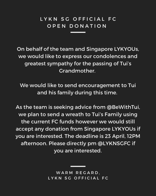 Death of Tui’s Grandmother: Our Deepest Condolences