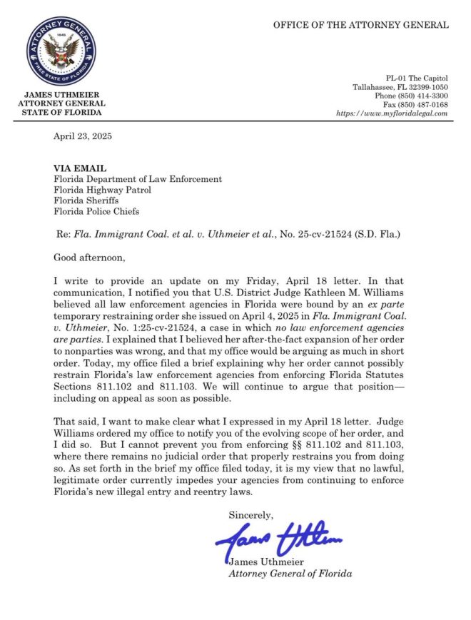 Florida AG Claims Law Enforcement Exempt from ACLU's Lawsuit!