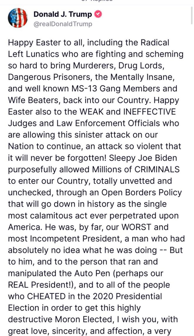 🚨JUST IN🚨 Trump Celebrates Easter for All: Patriots and Radical Left!