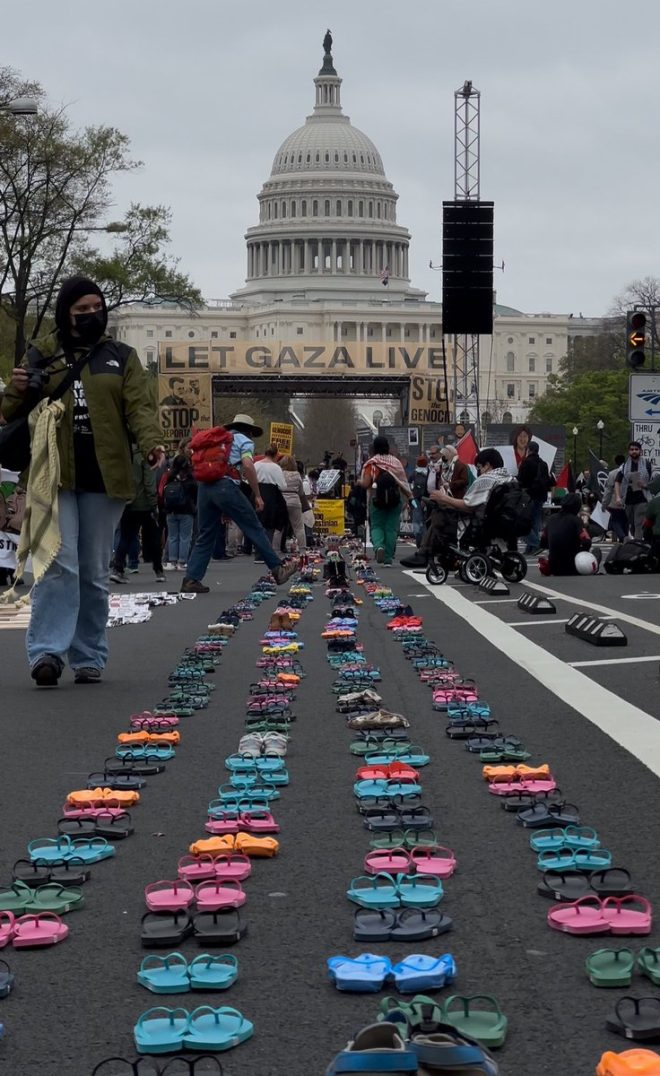 Massive Protests in D.C.: Children’s Shoes Symbolize Gaza Genocide