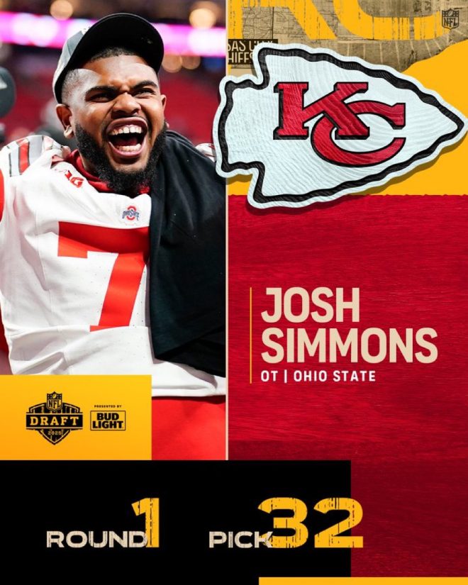 Ohio State OT Josh Simmons Shocks Fans as 32nd Pick by Chiefs!