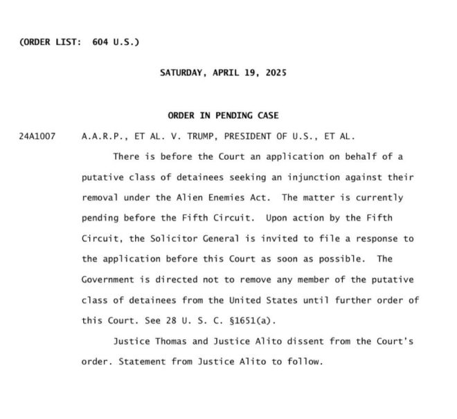 Supreme Court Blocks Trump on Deportation: Alito & Thomas Dissent!