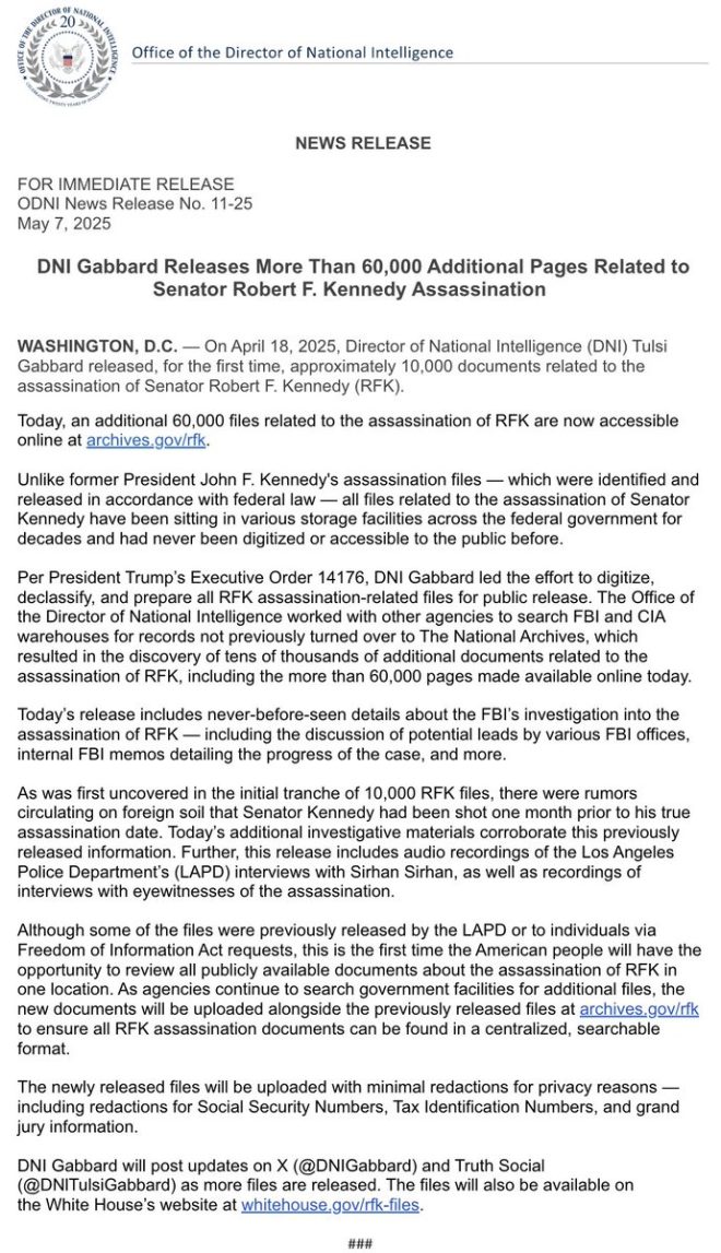 60,000 New RFK Assassination Files Spark Outrage and Conspiracy
