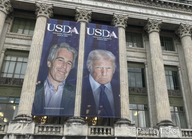 Antifa's Shocking Banner Attack on Trump: What Happens Next? — Antifa protests 2025, Trump banner controversy, Dept of Agriculture Antifa banner,