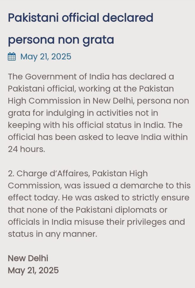 BREAKING ⚠️: Another Pak Embassy Official Exits Amid Tensions! — Embassy news update, Diplomatic tensions 2025, Government expulsion announcement