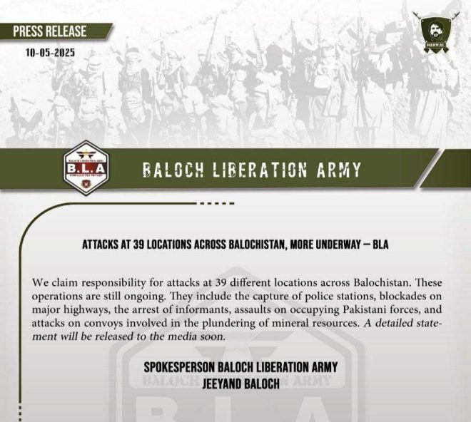 BREAKING: BLA's 39 Attacks in Balochistan Shatter Stability!