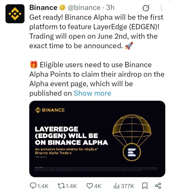 BREAKING: Binance's Layeredge Launch Sparks Crypto Controversy! —  Layeredge launch news, Crypto market predictions 2025, Edgen token hype