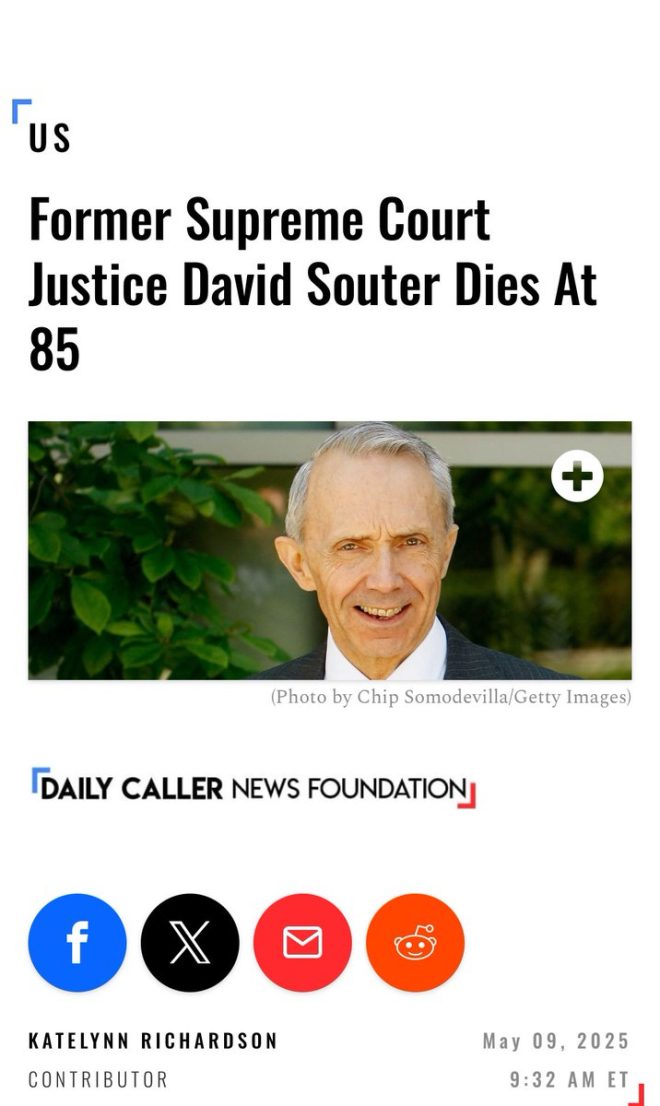 BREAKING: Controversial Legacy of Justice Souter Ends at 85