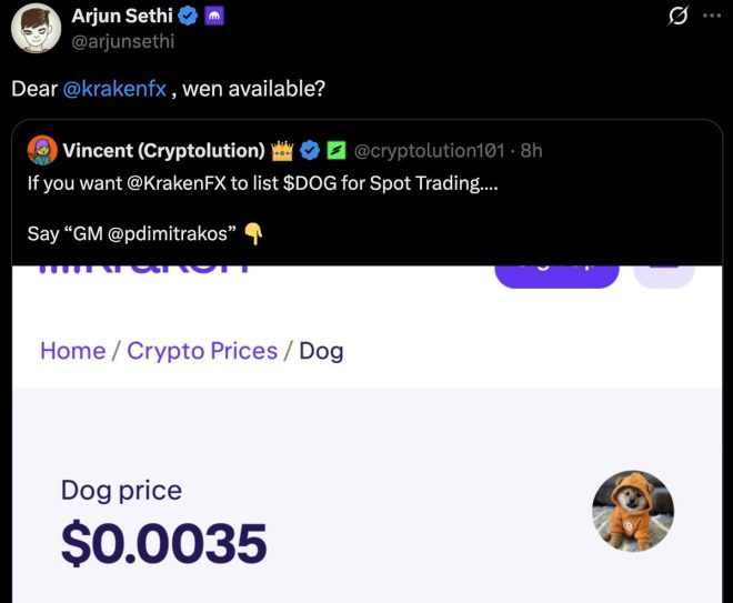 BREAKING: Kraken CEO Hints at Shocking $DOG Listing! — Kraken Exchange Dogecoin Listing, Arjun Sethi Kraken CEO Announcement, Dogecoin CEX Listing News 2025