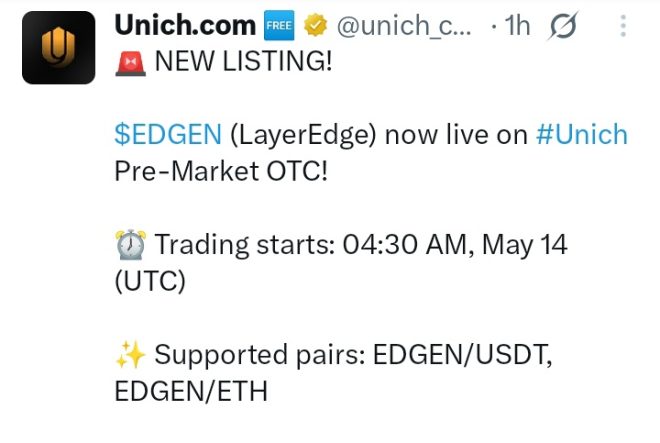 BREAKING: LayerEdge's $EDGEN Calls UNICH's Token Announcement FALSE Again!