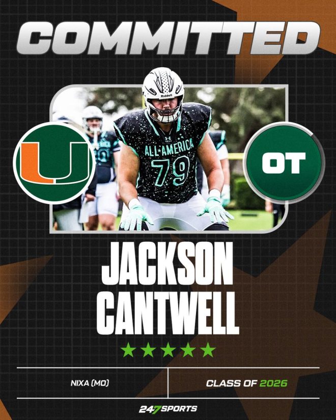 BREAKING: Miami Shocks College Football, Snags Top OL Jackson Cantwell!