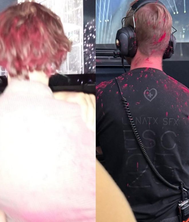 Breaking: Protestors Drench Audience in Red Paint During Concert! — Palestine protest news, Israeli flag incident 2025, Yuval Raphael performance controversy