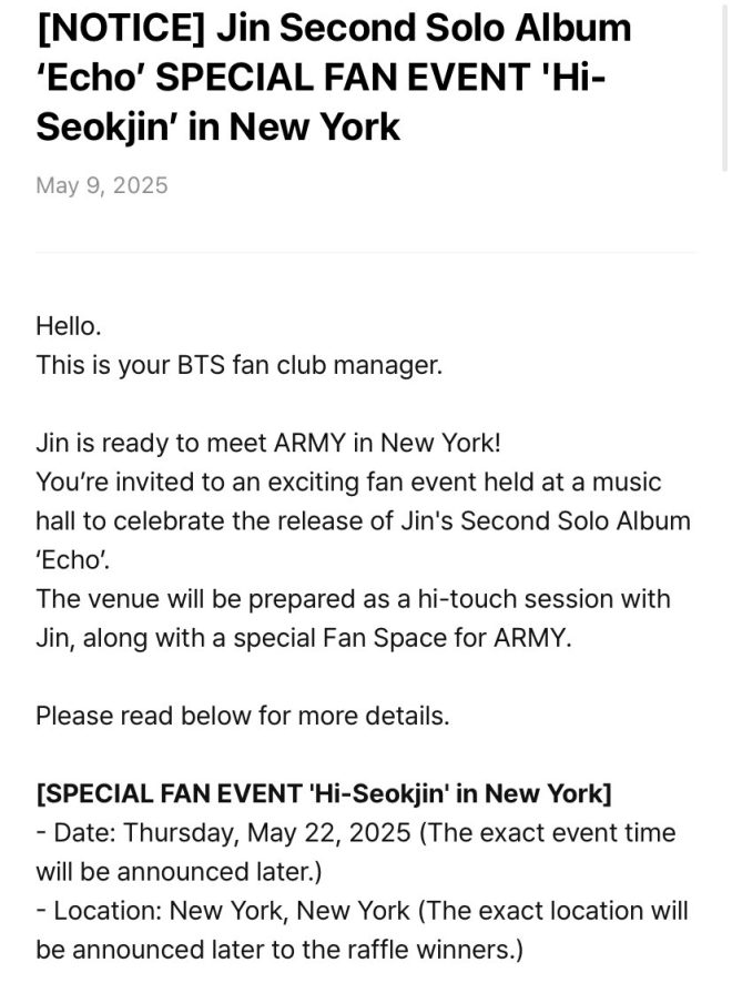 Breaking: JIN's NYC Fan Event Sparks Outrage Among ARMYs!