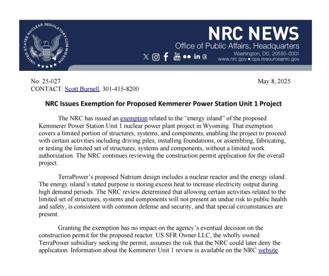 Breaking! US Grants Controversial Green Light for TerraPower's Reactor