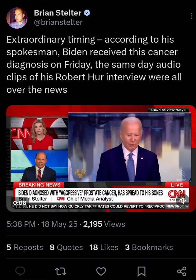 Brian Stelter Questions Biden's Cancer Diagnosis Timing! — Brian Stelter Biden cancer diagnosis, Biden health news 2025, media response to Biden illness