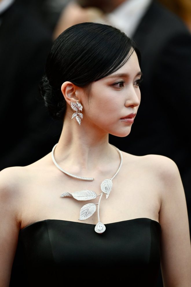 Cannes 2025: Mina Sparks Outrage in Boucheron's Daring Debut! —  Cannes Film Festival 2025, Boucheron jewelry, Mina Rosier Question Mark necklace