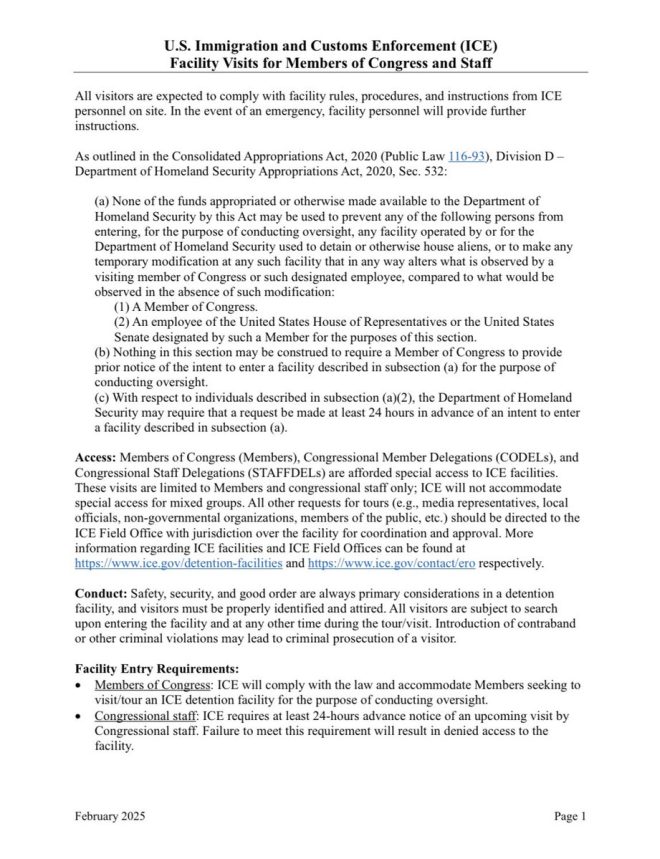 Congress Members Can't Break Law in Oversight: ICE Sets Limits!