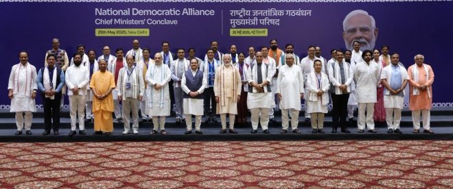 "Controversial Conclave: NDA Chief Ministers Discuss Water Conservation, Education, and More in Delhi Summit!" — NDA Chief Ministers' Conclave highlights, State best practices showcase, Delhi summit discussions