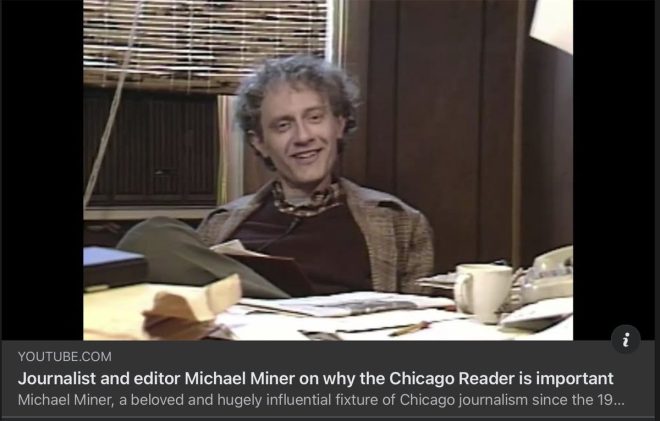 Death of Chicago Journalism Icon Mike Miner at Age 81