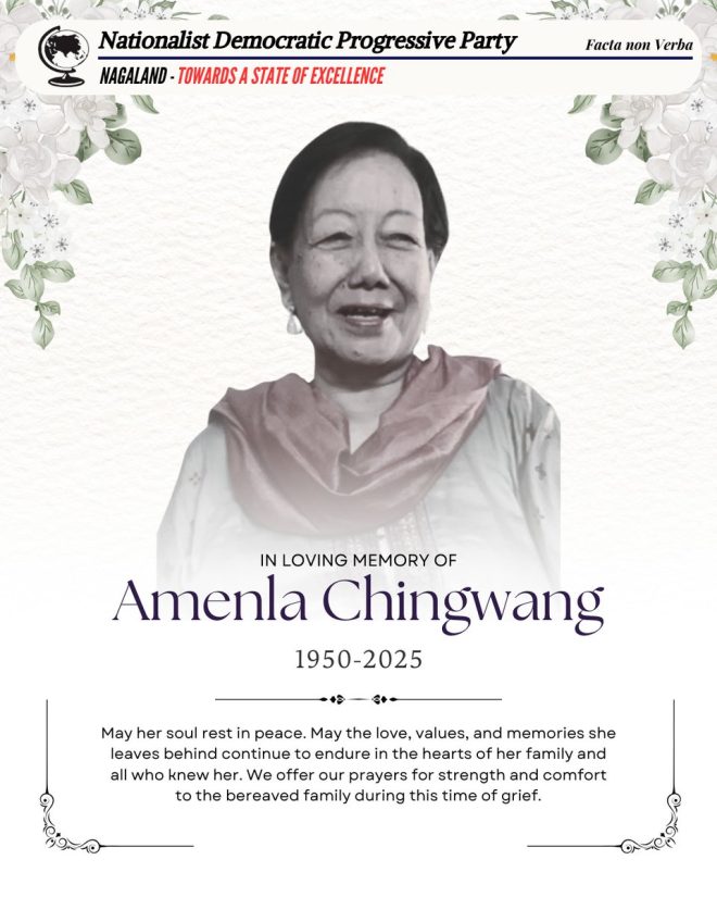 Death of Smt. Amenla Chingwang: NDPP Mourns Her Loss