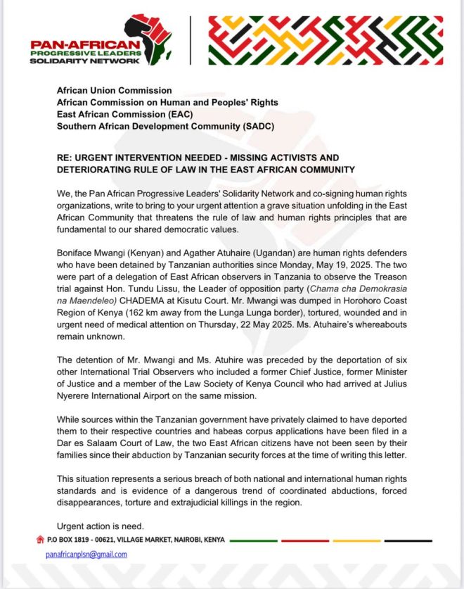 Global Outcry: 48 Groups Demand Justice for Missing Activist! — Activism Accountability Africa, Human Rights Advocacy Tanzania, Missing Persons Action Network