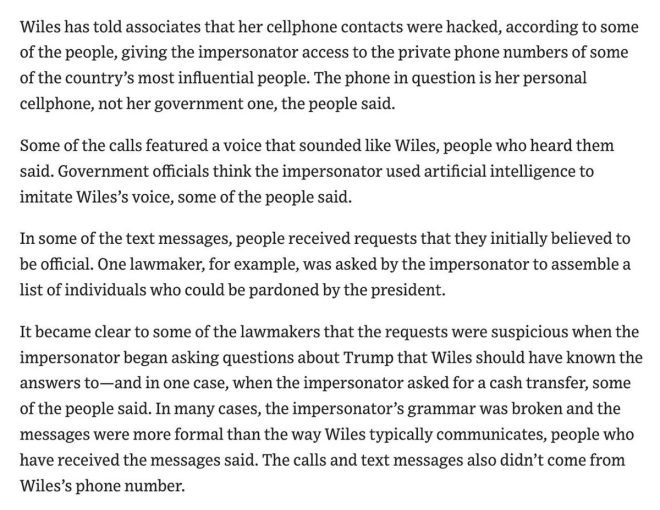 Hacker Breaches Trump Chief of Staff's Phone, AI Voice Imitation! —  h3 Cybersecurity Breach, h3 AI Voice Imitation, h3 Political Hacking Scandal