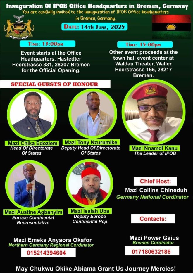 IPOB's Inauguration in Germany Sparks International Outcry!