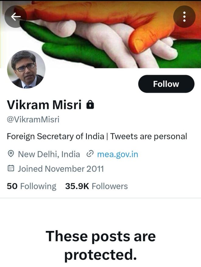 India's Foreign Secretary Locks Down Account Amid Right-Wing Trolls!