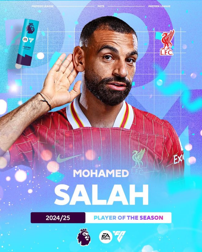 "It had to be him... Mohamed Salah named Player of the Season, sparking debate among fans @LFC" — Mohamed Salah award winner, Liverpool FC standout, Premier League player recognition