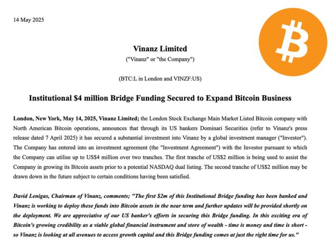 JUST IN: 🇬🇧 Vinanz's $2M Bitcoin Buy Sparks Outrage Among Investors!