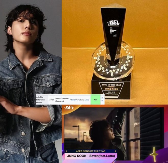 Jungkook's "Seven" Sweeps Controversial Daesang Award! — Jungkook Daesang award 2024, Asia Star Entertainer Awards 2024, Seven hit song Jungkook
