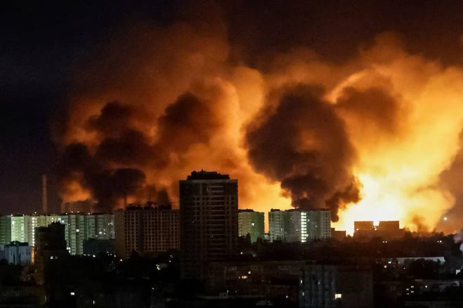 Kyiv in Flames: Is This the New Face of War Crimes? — Kyiv night terror, Russia civilian attacks 2025, apocalyptic Kyiv fire