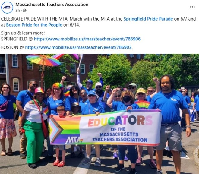 Massachusetts Teachers' Pride Parade: Education or Indoctrination? — Massachusetts Teacher Association Pride Parade, Springfield Boston Pride Events, Teachers Political Agenda 2025