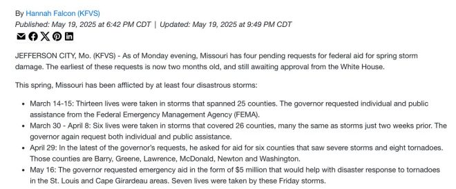 Missouri's Emergency Aid Stalled: Trump Votes vs. Federal Delay! — emergency federal aid Missouri, Trump voter statistics Missouri 2025, White House disaster relief requests