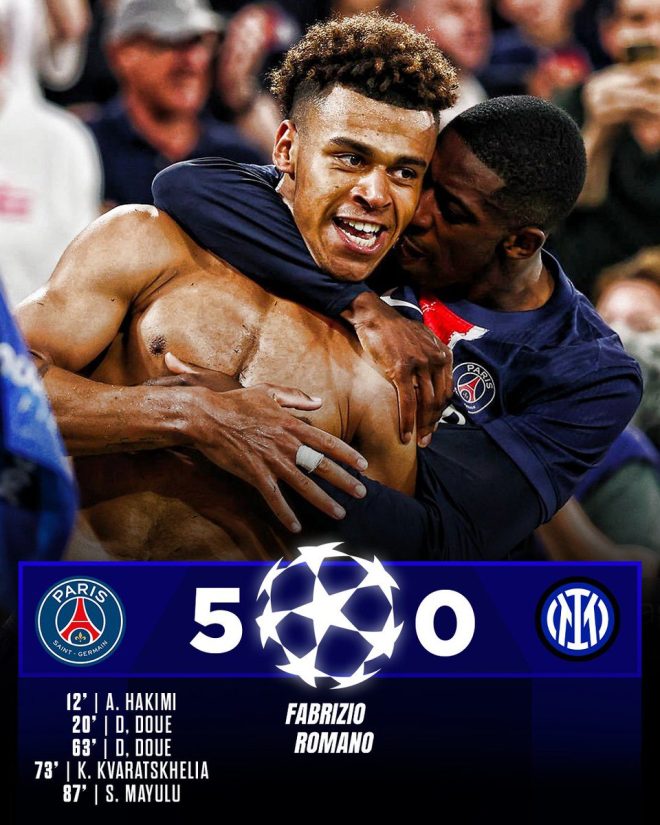 "PSG's Historic Victory Shocks the World: Biggest Champions League Blowout Ever!" —  Paris Saint-Germain dominant victory, Champions League final, Historical win
PSG crushing Inter Milan, Record-breaking victory, Soccer triumph
Paris St Germain triumph, Champions League history, Unprecedented margin
