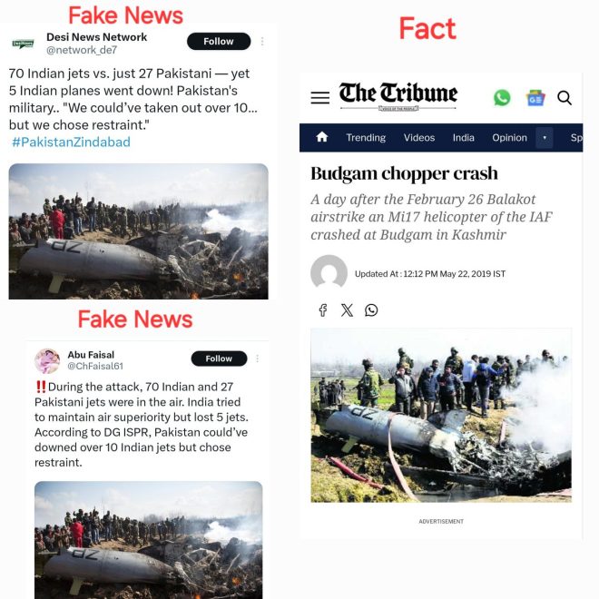 Pakistan Falsely Claims IAF Aircraft Downed; Photo is 2019 Crash