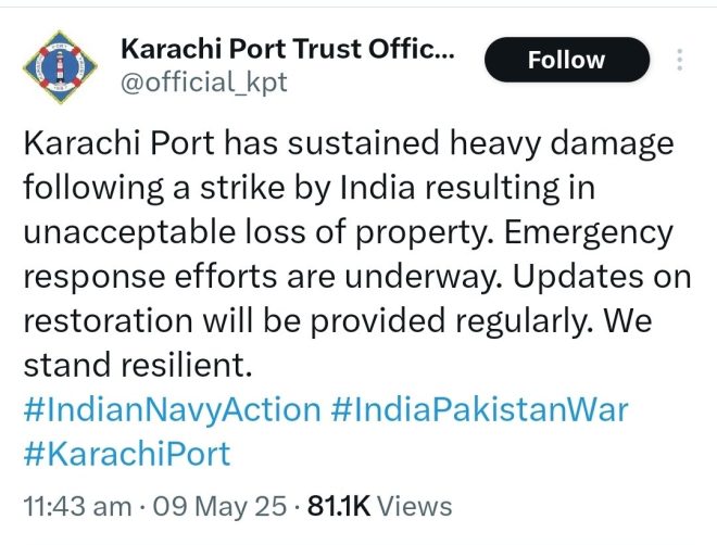 Shocking Claim: India Strikes Karachi Port in Bold Move!