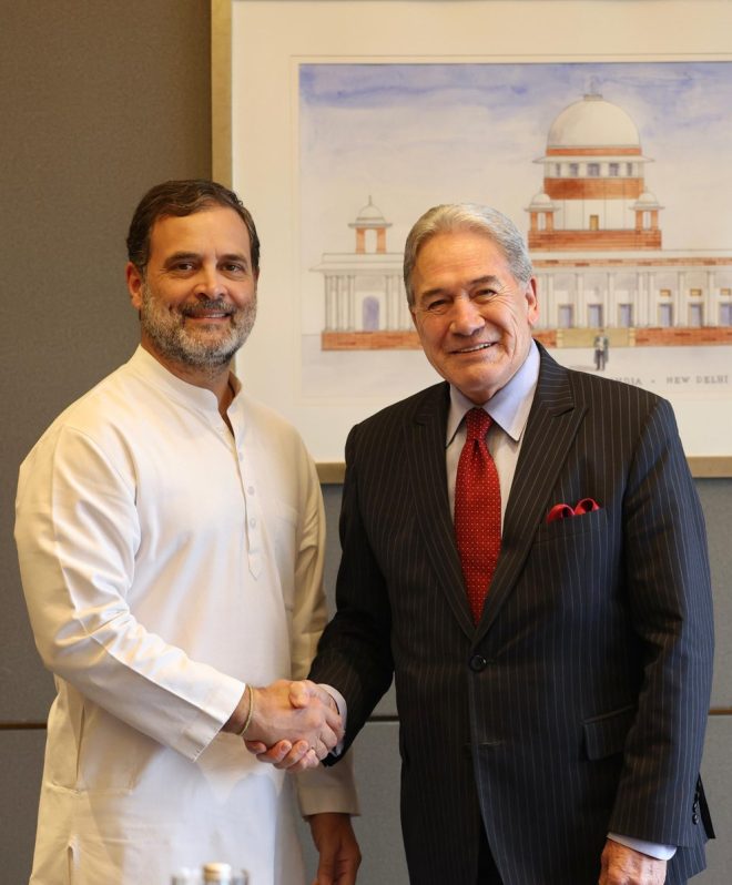 Shocking Diplomatic Encounter: Rahul Gandhi & NZ's PM Clash! —  Rahul Gandhi New Zealand meeting, Deputy Prime Minister Winston Peters, India New Zealand relations 2025