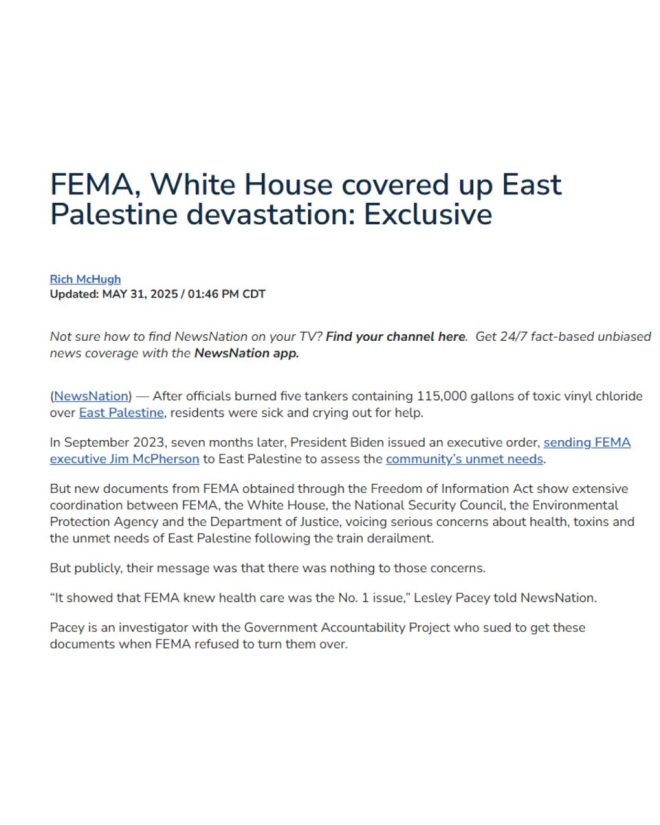 Shocking Emails Expose Biden Admin's East Palestine Cover-Up! — government cover-up East Palestine train derailment health risks, Biden administration emails cancer concerns, environmental disaster public health safety 2025