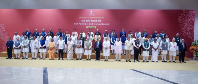 "State leaders clash at Niti Aayog meeting on 'Viksit Rajya for Viksit Bharat@2047' - tensions rise as visions collide!" — Niti Aayog Governing Council Meeting, State Leaders Conference, Bharat Mandapam Summit