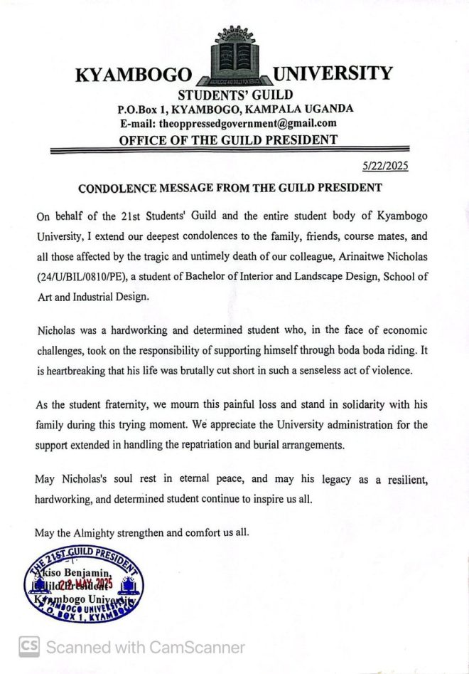 Tragic Death of Arinaitwe Nicholas: A Heartfelt Farewell
