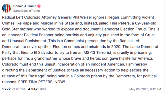 Trump Calls Convicted Election Tamperer a "Hostage"!